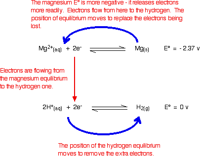 half redox reactions combinations equation magnesium electrode reaction acid ionic sulfuric cells way which two between equilibria diagram dilute test