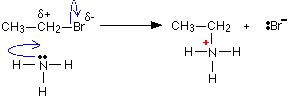 В результате взаимодействия бромида метиламмония. Механизм реакции с аммиаком. Бромэтан+nh3. Бромэтан и аммиак. Реакция бромэтана с аммиаком.